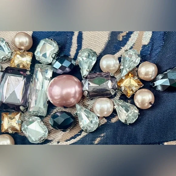 Eliza J Navy and Pale Pink Floral Ball Gown - Picture 5 of 17